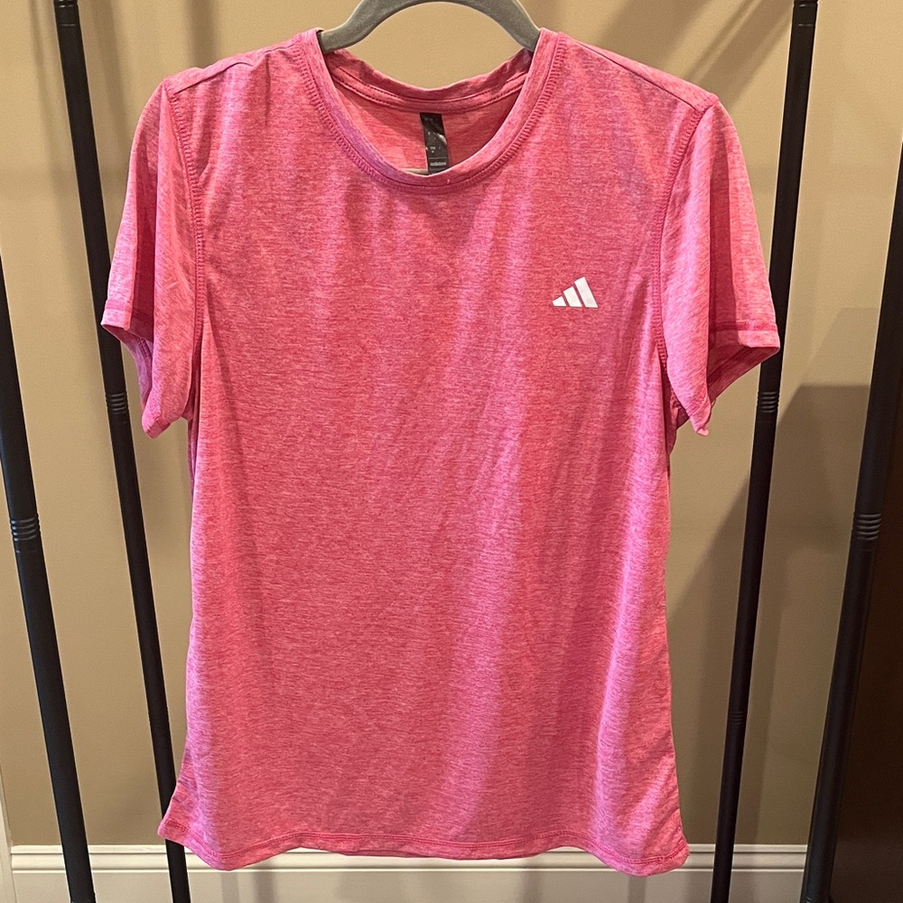 adidas Pink Heather Short Sleeve Performance Tee